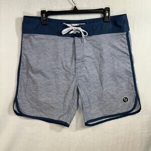 Ezekiel 36 Men's Swim‎ Board Shorts Trunks Hook Loop Pocket Geometric Blue Beach